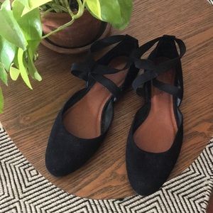 Bernardo Black Suede Ballet Flats